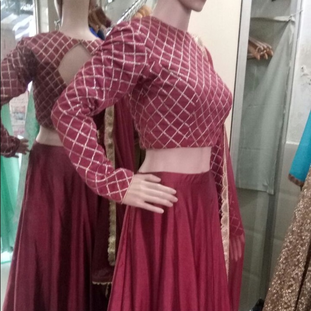 Wine color lengha
